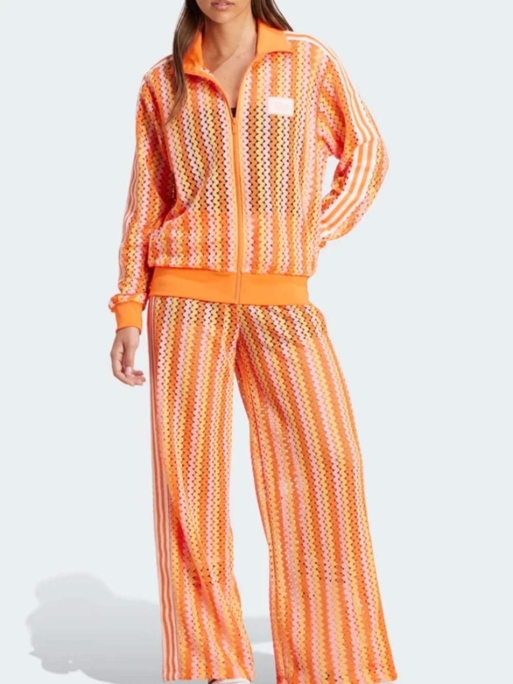 Adidas Summer Glow Crochet Firebird Track Pant - Picture 2 of 5